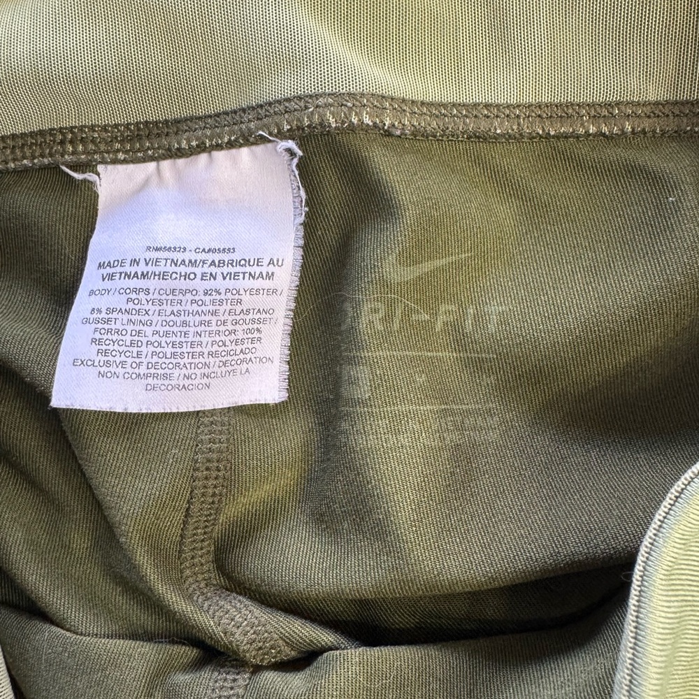 Nike Dri Fit Women’s Sz M Army Green Drawstring Ankle Leggings Yoga Pants - Picture 4 of 5